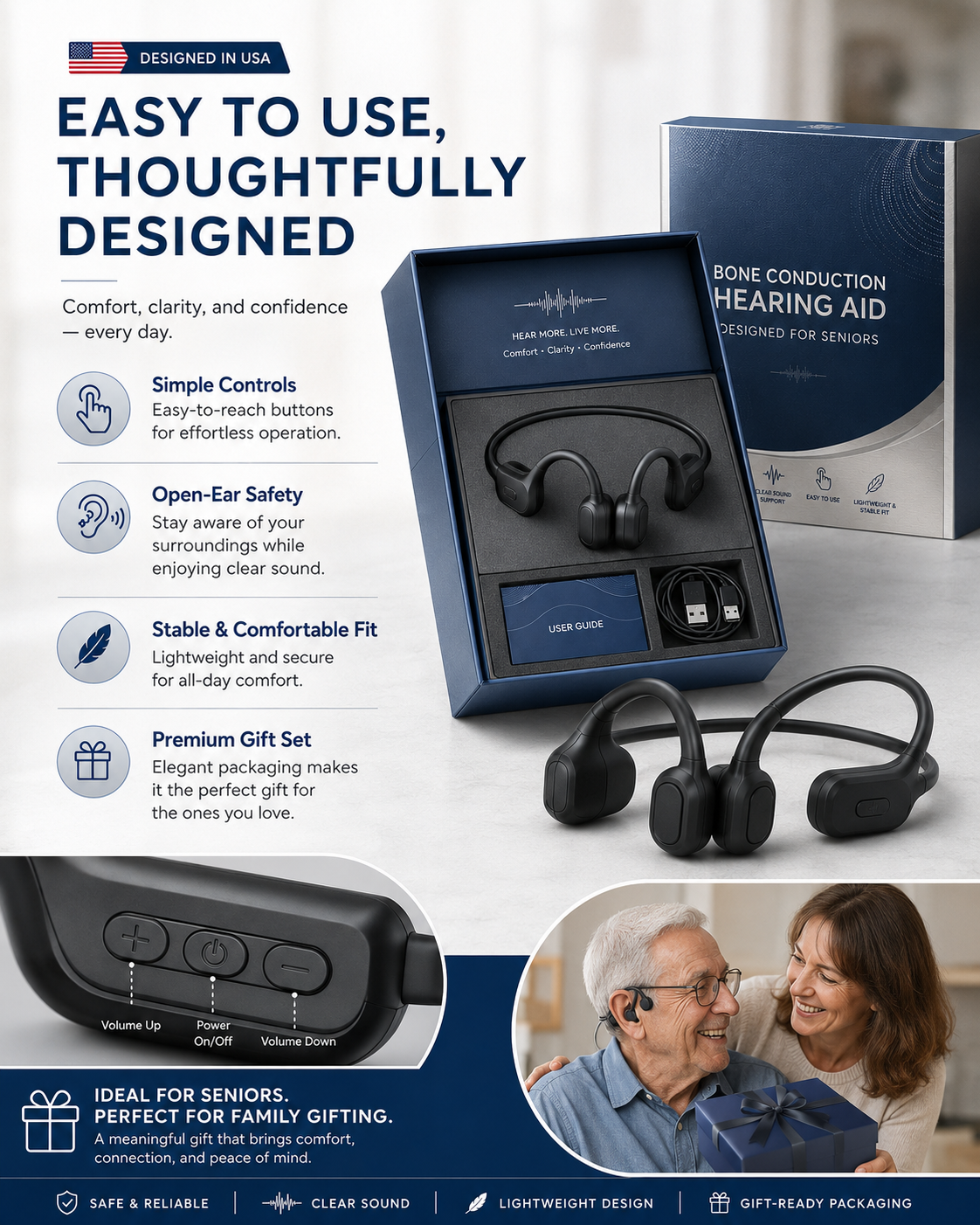🏆Flash Sale⚡ 50K+ SOLD⏰👂Revitalize your ears again💖Advanced Bone Conduction Smart Hearing Headphones Pryxo™ X7