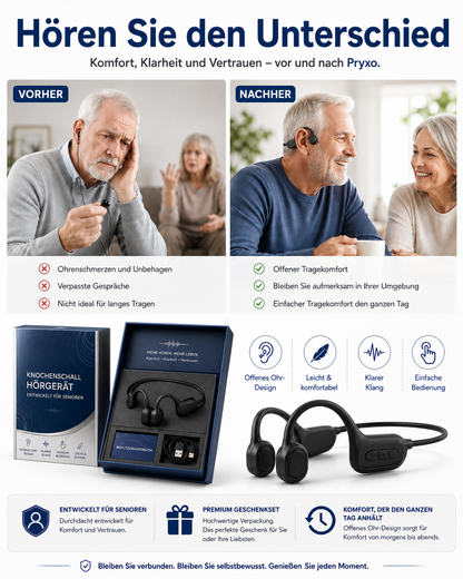 👂 Erwecke dein Gehör neu💖 Fortschrittliche Knochenleitungs-Smart-Hörkopfhörer Pryxo™ X7
