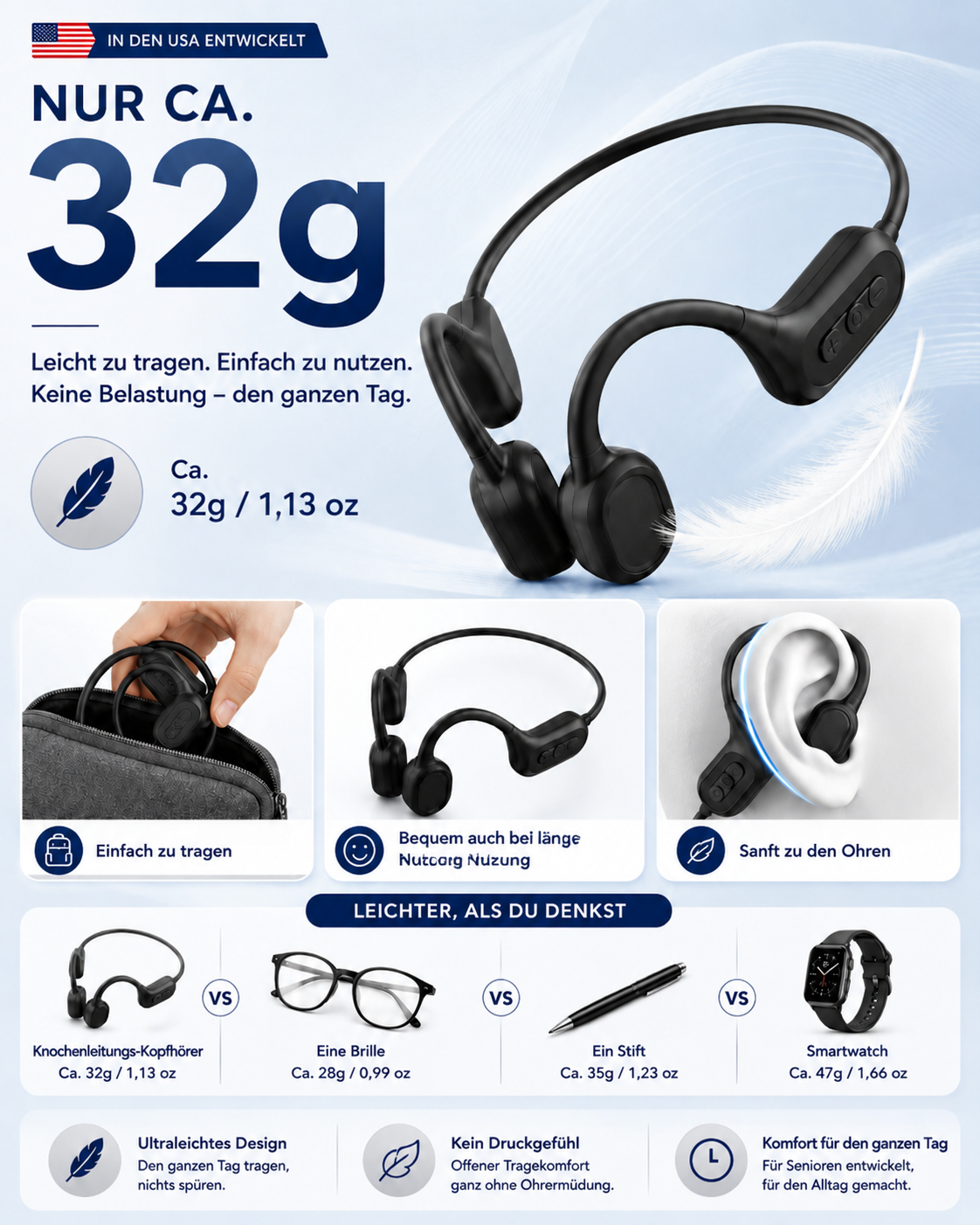 👂 Erwecke dein Gehör neu💖 Fortschrittliche Knochenleitungs-Smart-Hörkopfhörer Pryxo™ X7