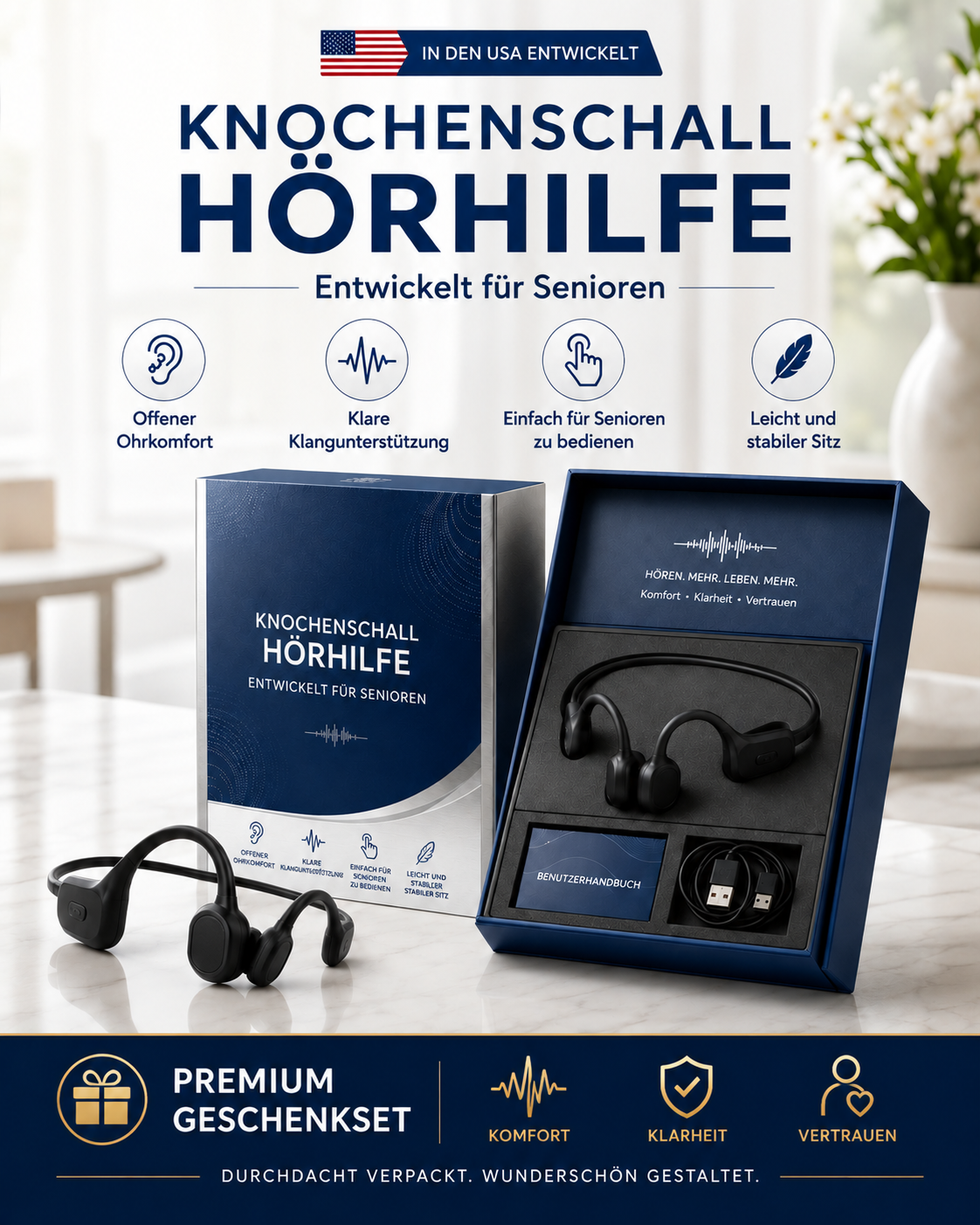 👂 Erwecke dein Gehör neu💖 Fortschrittliche Knochenleitungs-Smart-Hörkopfhörer Pryxo™ X7